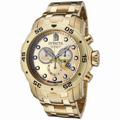 Invicta Watches : 0074 Gold Dial Luminescent Hands^stop Watch Men Watch