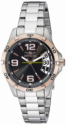 Invicta Watches : 0090 Black Dial Stainless Steel Band Women Watch