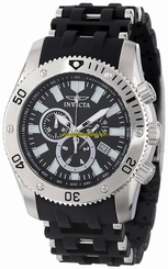 Invicta Watches : 0138 Black Dial Stainless Steel Band Men Watch
