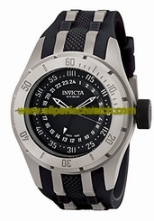 Invicta Watches : 0224 Quartz Date Titanium Case Black Polyurethane Men Watch