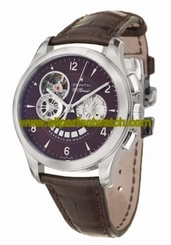 Zenith Watches : 03.0510.4021/75.C491 Automatic Brown Guilloche Chronograph With Power Reserve Indicator And Partial Skeleton View Of Movement Escapement Dial Brown Crocodile Leather Band Men Watch