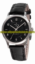 Zenith Watches : 03.1125.679/22.C490 Automatic COSC Black With Clous De Paris Design Dial Black Crocodile Leather Band Men Watch