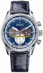 Zenith Watches : 03.2040.400/53.C700 El Primero Chronograph Date Blue Leather Men Watch
