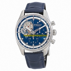 Zenith Watches : 03.20416.4061/51.C700 Chronomaster El Primero Open Chronograph Blue Leather Men Watch