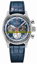 Zenith Watches : 03.2150.400/53.C700 El Primero Chronograph Date Blue Leather Men Watch