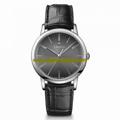 Zenith Watches : 03.2290.679/26.C493 Automatic Elite Classic Black Leather Men Watch