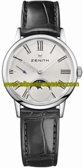 Zenith Watches : 03.2320.692/80.C714 Automatic Mother of Pearl Dial Moon Phase Black Leather Women Watch