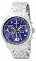 Invicta Watches : 0417 Blue Dial Stainless Steel Band Men Watch
