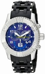 Invicta Watches : 0556 Purple Dial Black Polyurethane With Stainless Steel Inserts Men Watch