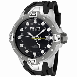 Invicta Watches : 0651 Quartz Reserve Collection Sea Excursion GMT Black Polyurethane Men Watch