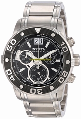 Invicta Watches : 0760 Black Dial Stainless Steel Band Men Watch