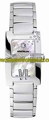 MontBlanc Watches : 101557 Quartz Mother of Pearl Diamond Dial Diamond Bezel Stainless Steel Women Watch