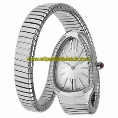 Bvlgari Watches : 101816 Quartz Diamonds Bezel Stainless Steel Women Watch