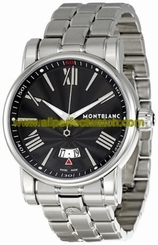 MontBlanc Watches : 102340 Automatic Roman Numerals Date Black Dial Stainless Steel Men Watch