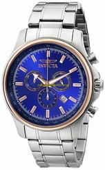 Invicta Watches : 10301 Blue Dial Stainless Steel Men Watch