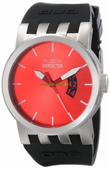 Invicta Watches : 10406 Quartz Red Dial Date Black Silicone Men Watch