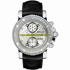 MontBlanc Watches : 104280 Automatic Chronograph Date Black Leather Men Watch