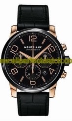 MontBlanc Watches : 104668 Automatic Chronograph Date Black Leather Men Watch