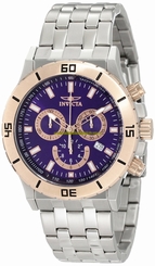 Invicta Watches : 10467 Blue Dial Stainless Steel Band Men Watch