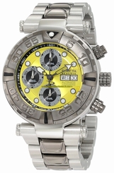 Invicta Watches : 10481 Yellow Dial Stainless Steel Band Men Watch