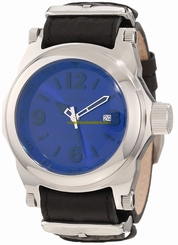 Invicta Watches : 10510 Blue Dial Date Black Leather Men Watch