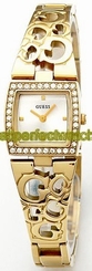 Guess Watches : 10568L1 Quartz Analog Crystal Bezel Gold Tone Stainless Steel Women Watch