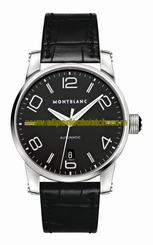 MontBlanc Watches : 105812 Automatic Black Dial Black Leather Men Watch