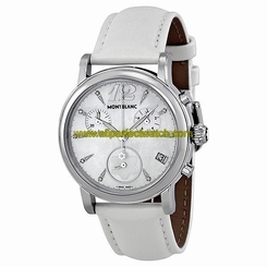MontBlanc Watches : 105891 Quartz Chronograph Date White Leather Women Watch