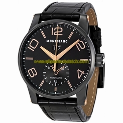 MontBlanc Watches : 106066 Automatic Black Leather Men Watch