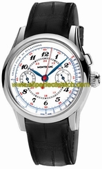 MontBlanc Watches : 106496 Manual Wind 18k White Gold Case Black Leather Men Watch