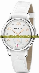 MontBlanc Watches : 106499 Quartz White Diamond Dial White Leather Women Watch