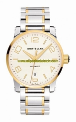 MontBlanc Watches : 106502 Automatic 18ct Gold Bezel Date Stainless Steel Men Watch