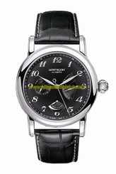 MontBlanc Watches : 106528 Automatic Retrograde Day Date Black Leather Men Watch