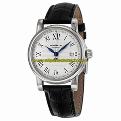 MontBlanc Watches : 107114 Automatic Roman Numerals Dial Date Black Leather Men Watch
