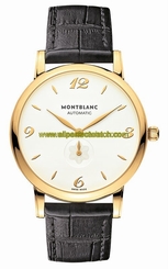 MontBlanc Watches : 107116 Automatic Analog 18k Yellow Gold Case Black Leather Men Watch