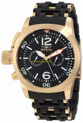Invicta Watches : 10774 Quartz Day Date Black Polyurethane Men Watch