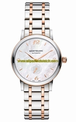 MontBlanc Watches : 107915 Automatic Mother of Pearl Dial 18k Rose Gold and Stainless Steel Women Watch