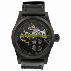 Invicta Watches : 1086 Skeletonized See Thru Black Hand Wind Men Watch