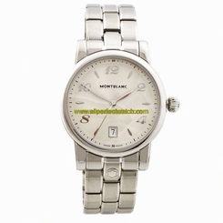 MontBlanc Watches : 108761 Quartz Silver Dial Date Stainless Steel Men Watch