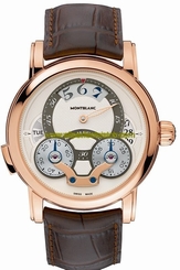 MontBlanc Watches : 108789 Automatic Rising Hours Chronograph Brown Leather Men Watch