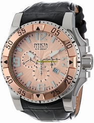 Invicta Watches : 10901 Quartz Chronograph Date Black Leather Men Watch