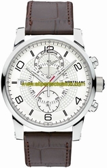 MontBlanc Watches : 109134 Automatic Twinfly Chronograph Date Brown Leather Men Watch