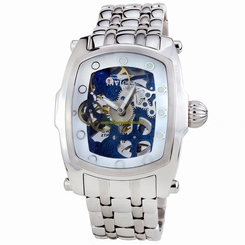 Invicta Watches : 1092 Skeleton Gold Blue White Hand Wind Men Watch