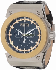 Invicta Watches : 10951 Quartz Chronograph Date Black Leather Men Watch