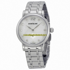 MontBlanc Watches : 110305 Quartz Mother of Pearl Diamond Dial Stainless Steel Women Watch