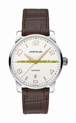 MontBlanc Watches : 110340 Automatic White Dial Date Brown Alligator Strap Men Watch