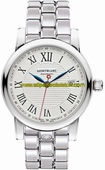 MontBlanc Watches : 111090 Automatic Roman Numerals Silver White Dial Date Stainless Steel Men Watch