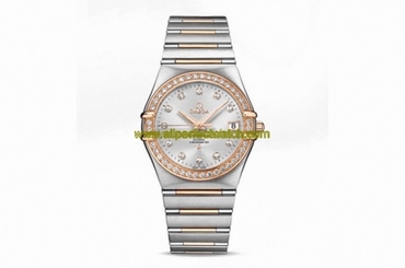 Omega Watches : 111.25.36.20.52.001 Automatic Co-Axial Chronometer Silver Dial Rose Gold Stainless Steel Case, Diamonds With Rose Gold Stainless Steel Bracelet Men Watch