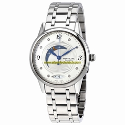 MontBlanc Watches : 112501 Silvery-white Guilloche Automatic Women Watch