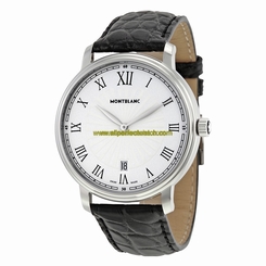 MontBlanc Watches : 112633 White Guilloche Quartz Men Watch
